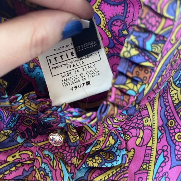 *SOLD* Dolce & Gabbana Silk Paisley Top Sz 42 - Picture 9 of 16